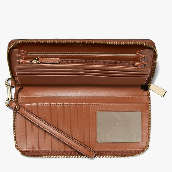 NWT Michael Kors  womens jet set Continental camel full zip wallet - Picture 10 of 10